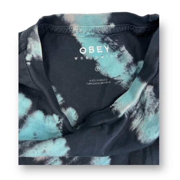 Obey Tie Dye Rose Logo T Shirt Size Smalll - Picture 2 of 6